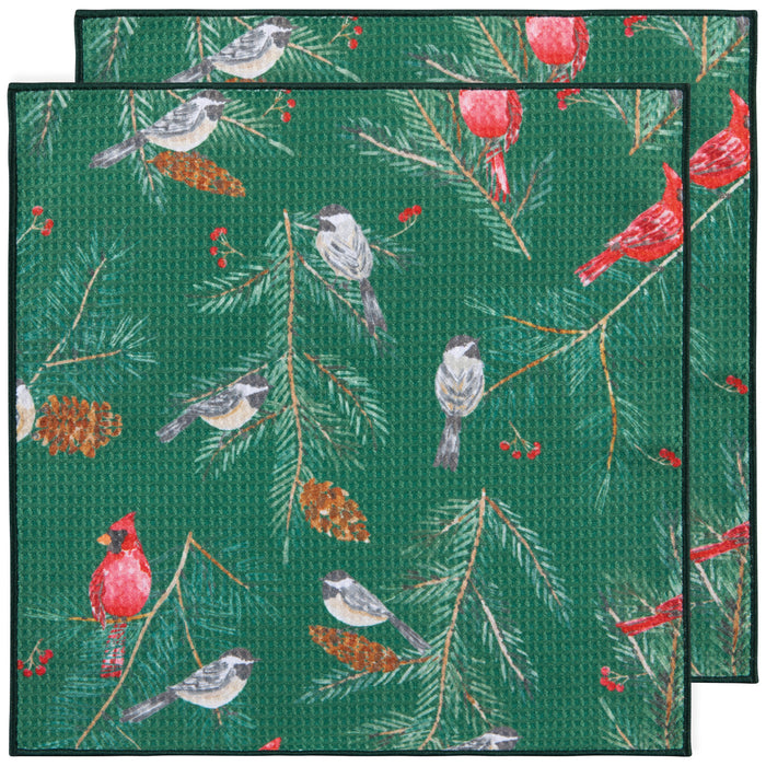 Danica Now Designs Renew Recycled Microfibre Dishcloth Set of 2, Birds & Boughs