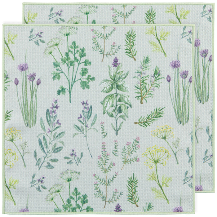 Danica Now Designs Renew Recycled Microfibre Dishcloth Set of 2, Fresh Herbs