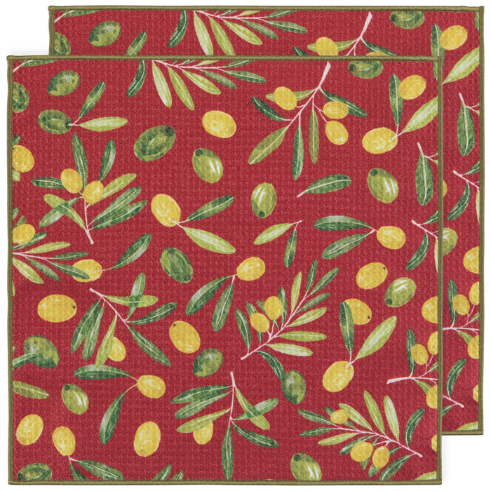Danica Now Designs Renew Recycled Microfibre Dishcloth Set of 2, Olive Oil