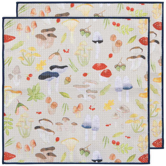 Danica Now Designs Renew Recycled Microfibre Dishcloth Set of 2, Field Mushrooms