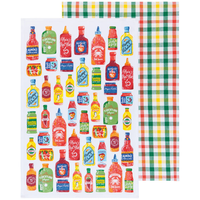 Danica Now Designs Tea Towel Set of 2, Hot Sauce