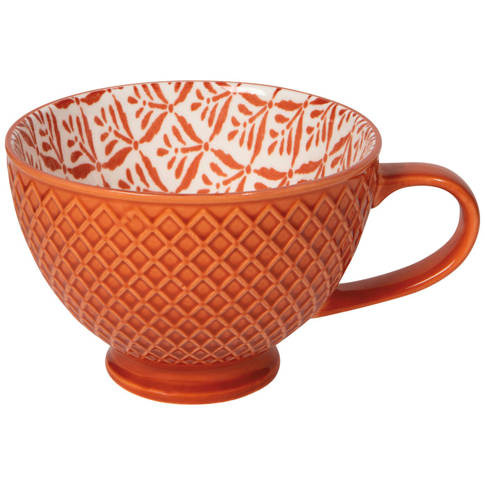 Danica Now Designs Stamped Latte Mug, Copper Leaves