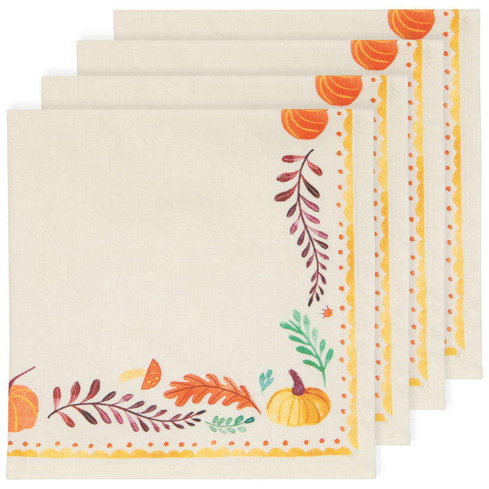 Danica Now Designs Cloth Napkins Set of 4, Autumn Plenty Thanksgiving