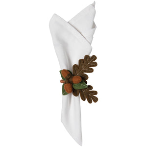 Danica Now Designs Felt Napkin Ring, Oak & Acorn
