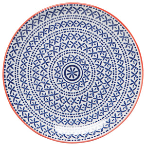 Danica Now Designs Stamped Appetizer Plate 6 Inch, Blue Cross