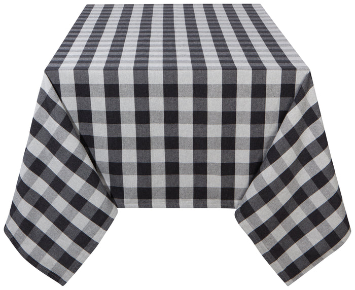 Danica Now Designs Second Spin Tablecloth 60 x 90 Inch, Charcoal Buffalo Check