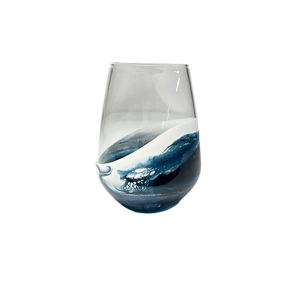 Lynn & Liana Designs Resin Wine Glass, Navy | White | Metallic
