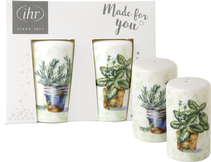 IHR Salt & Pepper Set, Aromatic Herbs Green