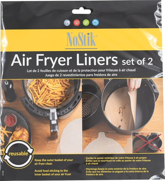 NoStik Reusable Round Air Fryer Liners Set of 2