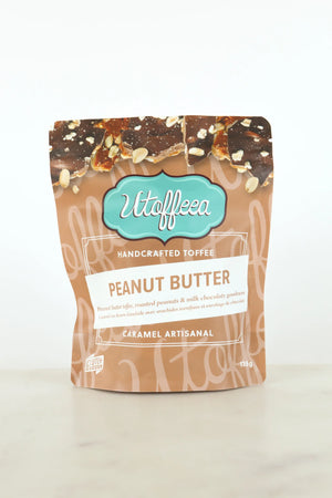 Utoffeea Handcrafted Toffee 135g Bag, Peanut Butter