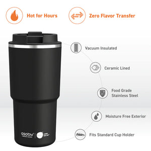 Asobu Puramic 'Pick Me Up' Travel Mug 20oz, Black