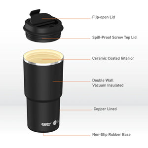 Asobu Puramic 'Pick Me Up' Travel Mug 20oz, Black