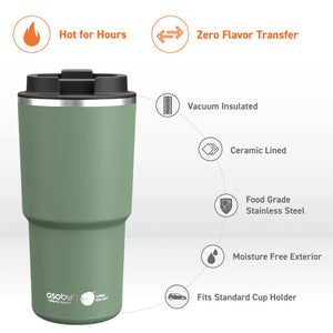 Asobu Puramic 'Pick Me Up' Travel Mug 20oz, Basil Green