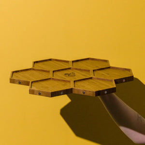 Plated Bee Bamboo Charcuterie Board Carrying Tray
