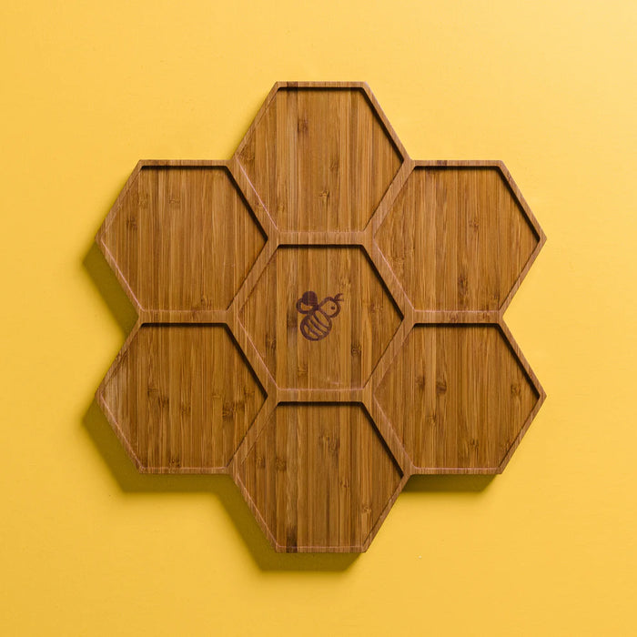 Plated Bee Bamboo Charcuterie Board Carrying Tray