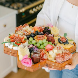Plated Bee Bamboo Charcuterie Board Carrying Tray