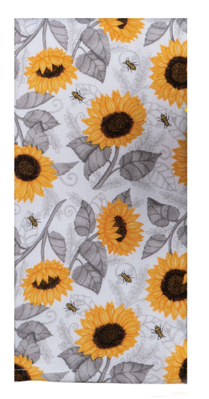 Kay Dee Dual Purpose Terry Tea Towel, Just Bees Sunflower Toss