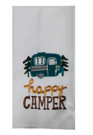 Kay Dee Dual Purpose Terry Tea Towel, Cabin Fever Happy Camper