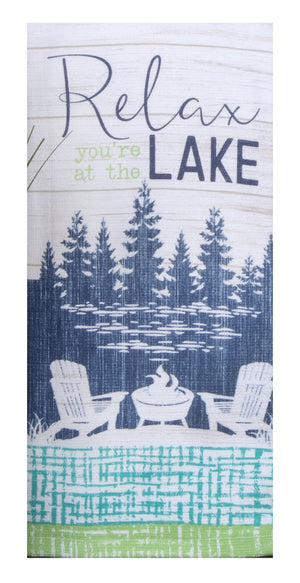 Kay Dee Dual Purpose Terry Tea Towel, Lake Time Relax You're At the Lake