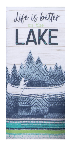 Kay Dee Dual Purpose Terry Tea Towel, Lake Time Canoe