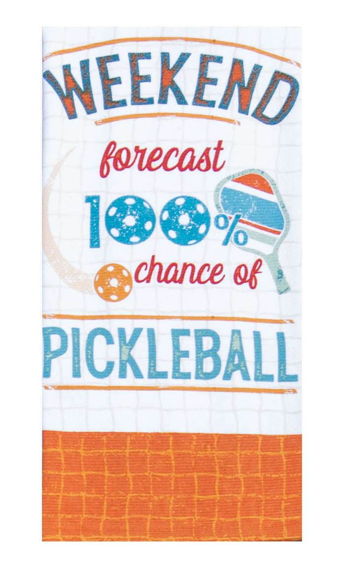 Kay Dee Dual Purpose Terry Tea Towel, Pickleball 'Weekend Forecast'