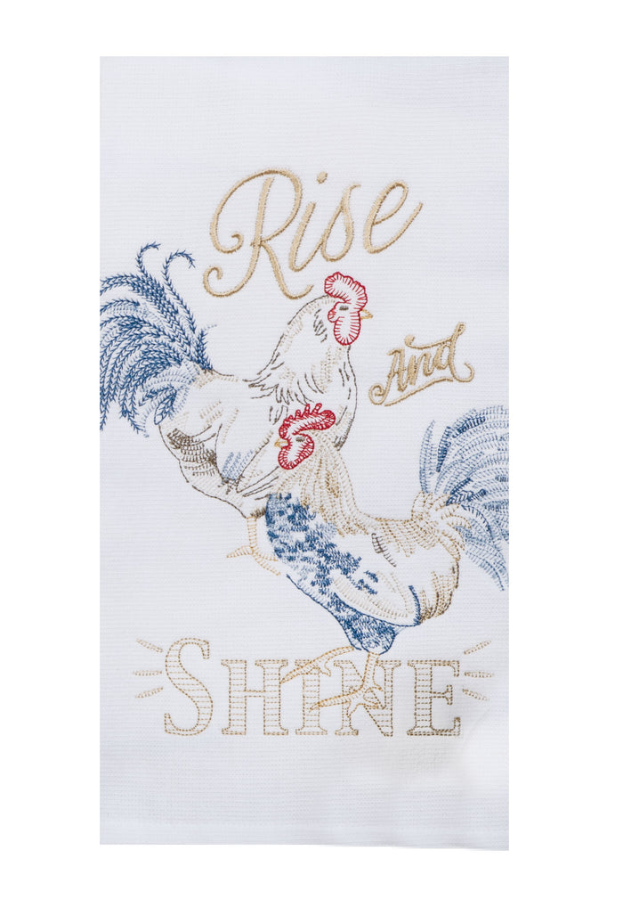 Kay Dee Dual Purpose Terry Tea Towel, Countryside Rooster Rise & Shine