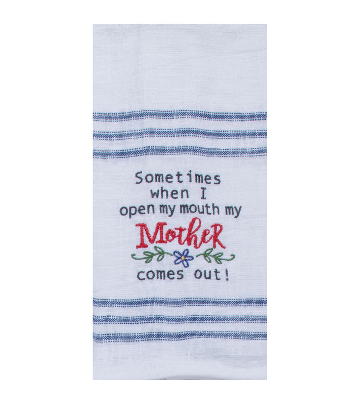 Kay Dee Tea Towel Embroidered, Snarkasms Mother