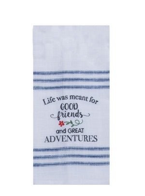 Kay Dee Tea Towel Embroidered, Snarkasms Friends Adventure