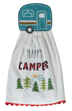 Kay Dee Hang Up Tea Towel, Happy Camper