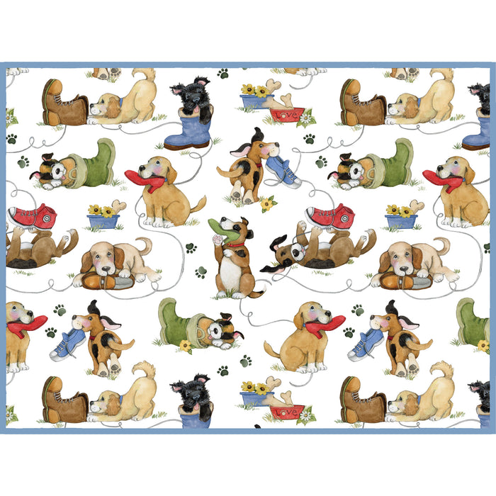 Kay Dee Dish Drying Mat, Playful Puppies