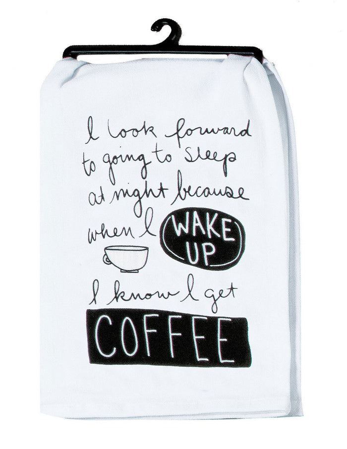 Kay Dee Flour Sack Tea Towel, Snarkasms I Look Forward to Coffee