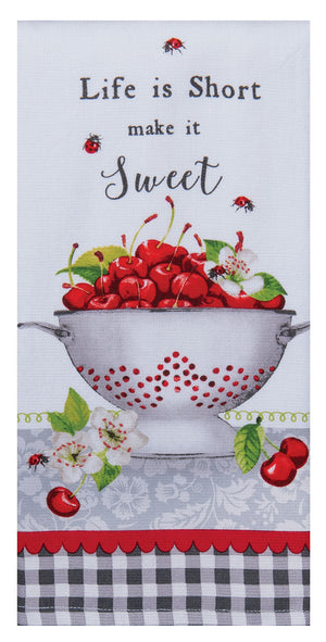 Kay Dee Dual Purpose Terry Tea Towel, Sweet Cherry Colander