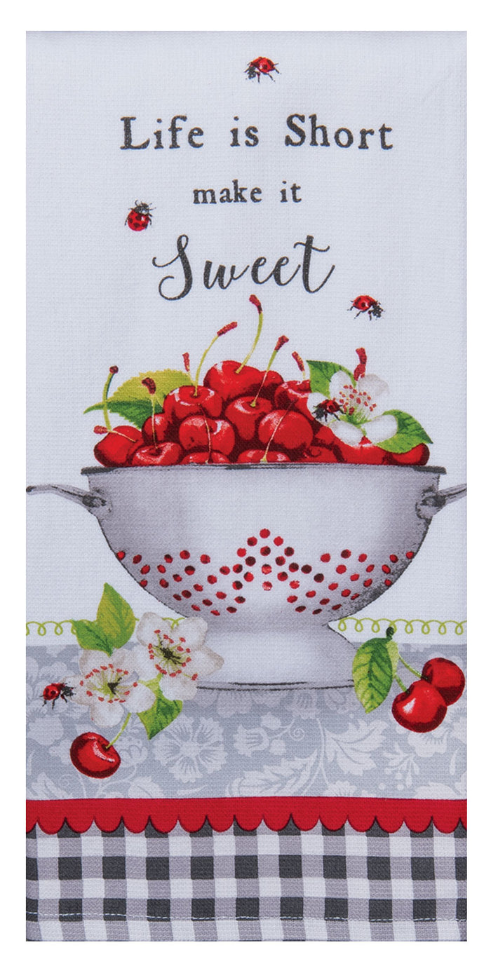Kay Dee Dual Purpose Terry Tea Towel, Sweet Cherry Colander