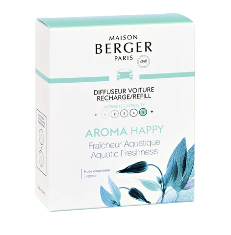 Maison Berger Car Diffuser Refill, Aroma Happy Aquatic Freshness