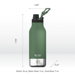 Asobu Buddy Water Bottle 1L | 34oz, Basil Green