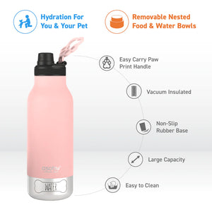 Asobu Buddy Water Bottle 1L | 34oz, Pink