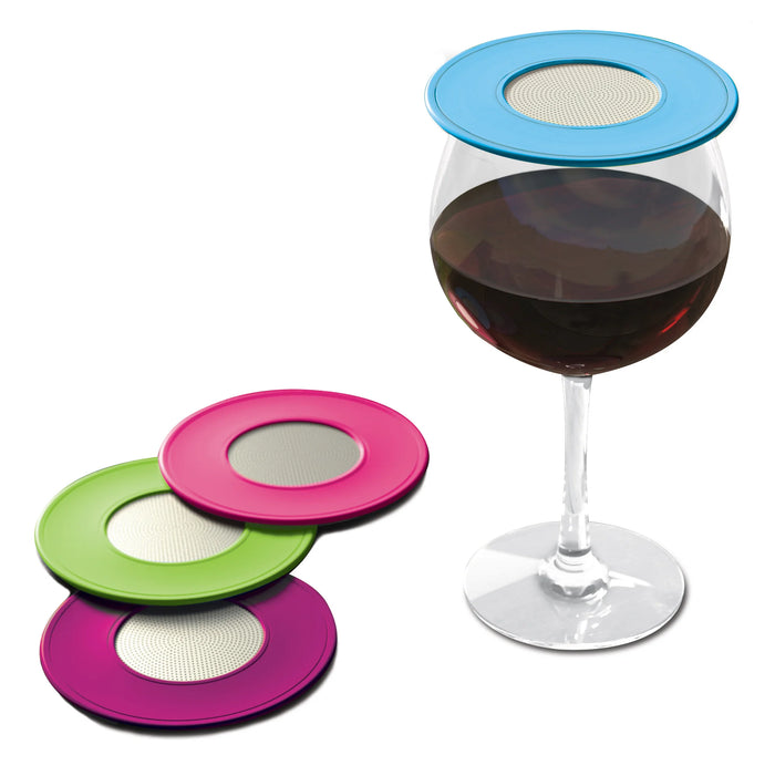 Drink Tops™ Ventilated Wine Covers Pack of 4 (Assorted Colours)