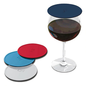 Drink Tops™ Solid Wine Covers Pack of 4 (Assorted Colours)