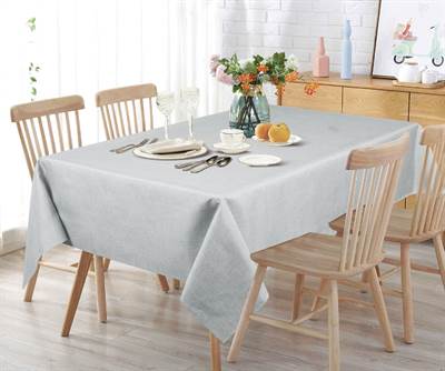 Texstyles Deco Tablecloth 58 x 78 Inch, Solid Print Grey