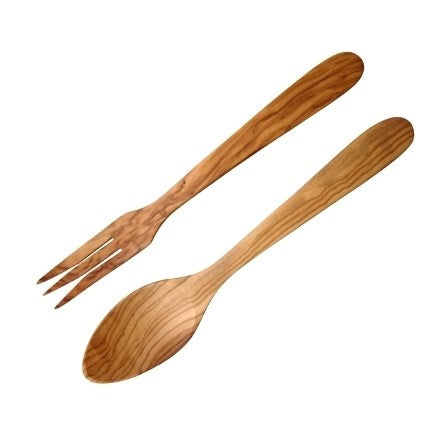 Scanwood French Design Olive Wood Salad Server Set