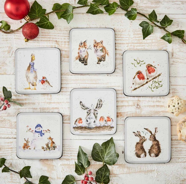 Pimpernel Wrendale Designs Christmas Coasters Set of 6