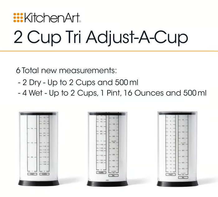 KitchenArt Tri Adjusta Cup 2-Cup Measuring Cup