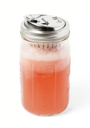Jarware Stainless Steel 2-in-1 Drinking Lid for Wide Mouth Mason Jar