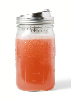 Jarware Stainless Steel 2-in-1 Drinking Lid for Wide Mouth Mason Jar