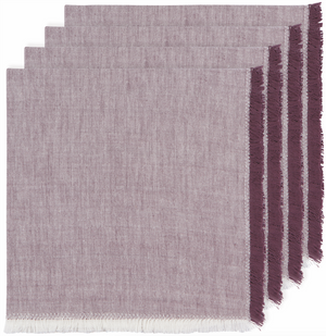 Danica Heirloom Chambray Cloth Napkins Set of 4, Ash Plum