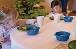 Red Rover Kids Bamboo Bowls Set of 4, Colours (Blue, Green, Purple, White)