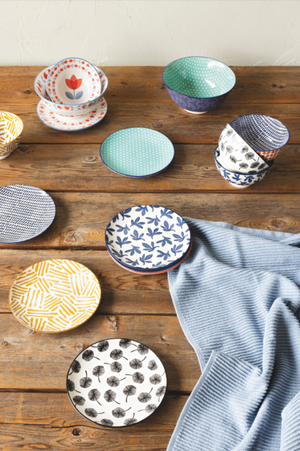 Danica Now Designs Stamped Appetizer Plate 6 Inch, Blue Cross