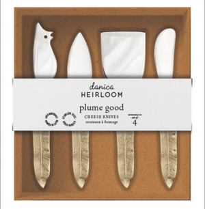 Danica Heirloom Cheese Knives Set of 4, Plume Gold