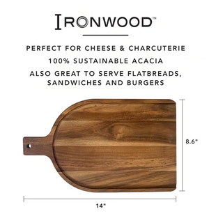 Ironwood Shovel Charcuterie Paddle, Wide