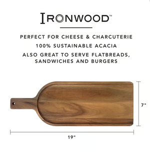 Ironwood Shovel Charcuterie Paddle, Long